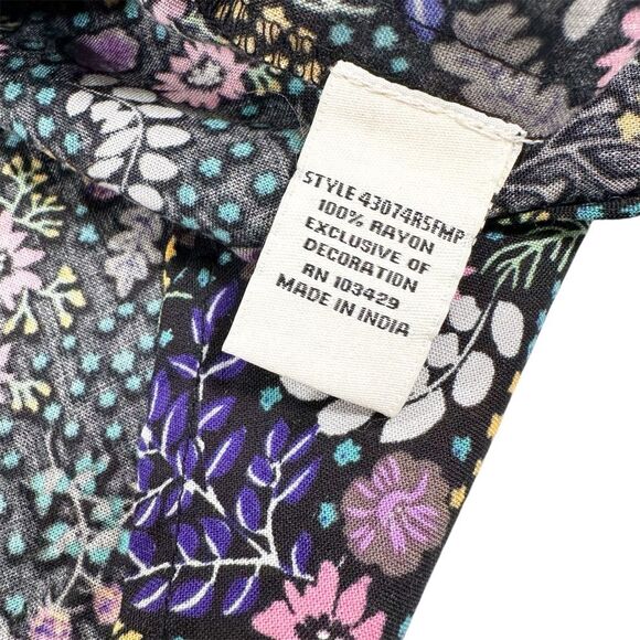 NWT Caffe Marrakech Size M Floral Print Button Front Sleeveless Collar Blouse - Picture 11 of 11